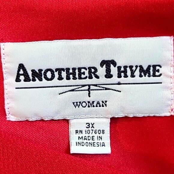 Another Thyme Red Glittery Blouse with Cowl Neckline,  Size 3X - Picture 8 of 10